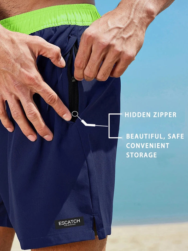 Blauwe heren zwembroek, sneldrogend en lichtgewicht, ideaal voor zwemmen of als sportshort.