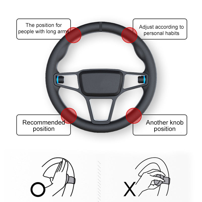 Universele stuurhulpknop 360° voor auto's. Optimaliseert manoeuvreerbaarheid en stuurprecisie.