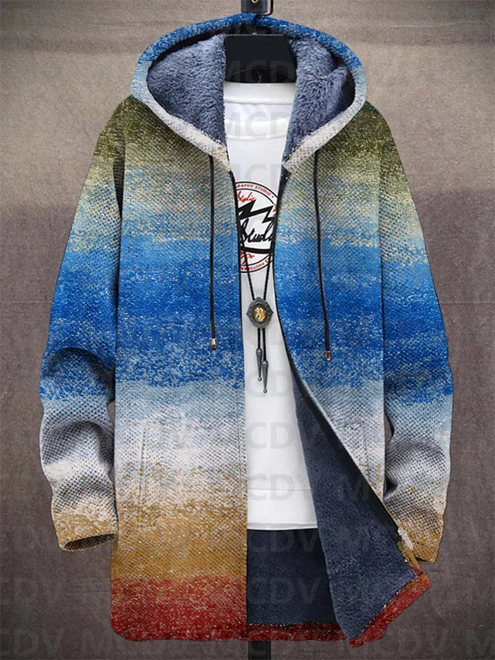 Stijlvol heren vest met opvallende stoere print. Comfortabele winterkleding.