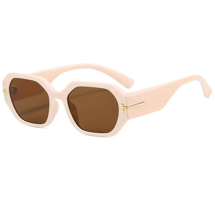 Trendy UV400 beschermende dameszonnebril, retro vierkant model voor elke gelegenheid.