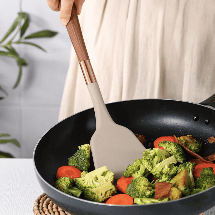 Perfecte cadeautip: Premium 10-delige siliconen kookset. Ergonomisch, hittebestendig keukengerei voor elke chef.