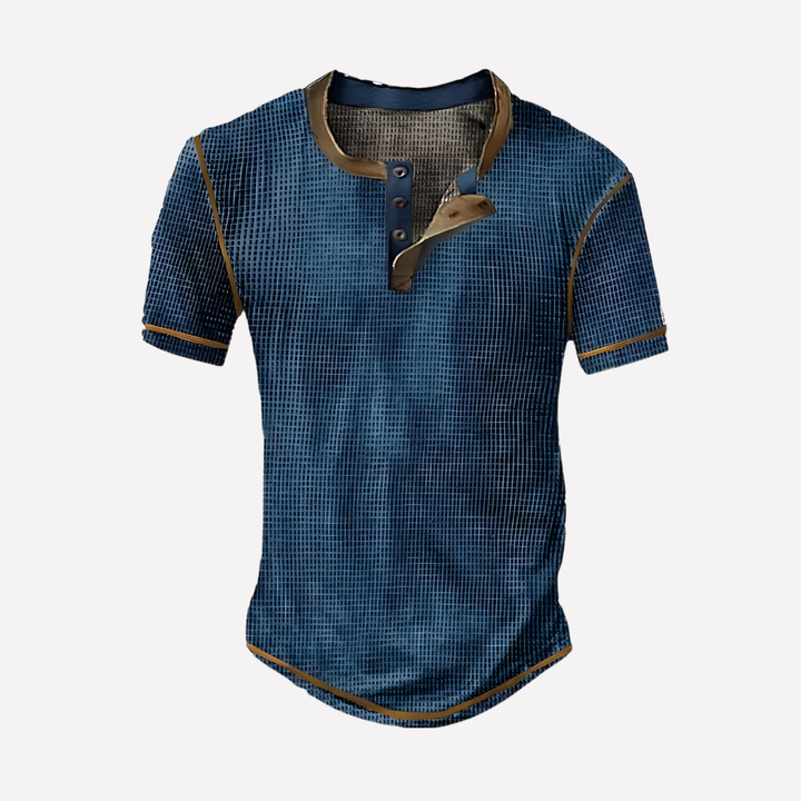 Casual heren shirt, wafel breisel, losse pasvorm voor optimaal comfort.