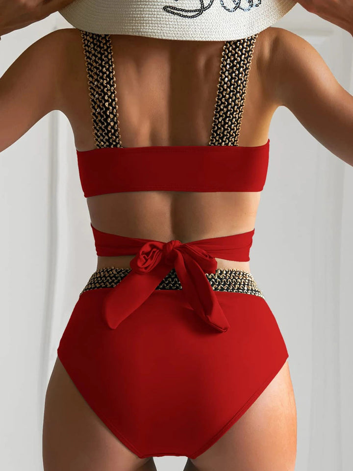 Comfortabele dames bikini met push-up effect en hoge taille, trendy voor elke zomerse look.