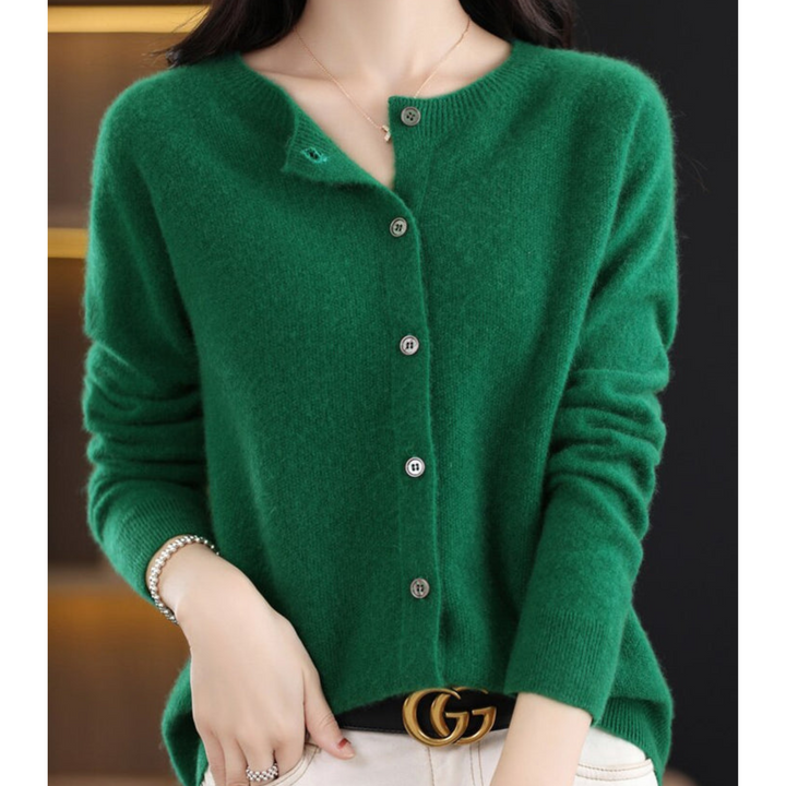Comfortabele elegante dames trui met knoopsluiting, perfect voor zowel casual als zakelijk.