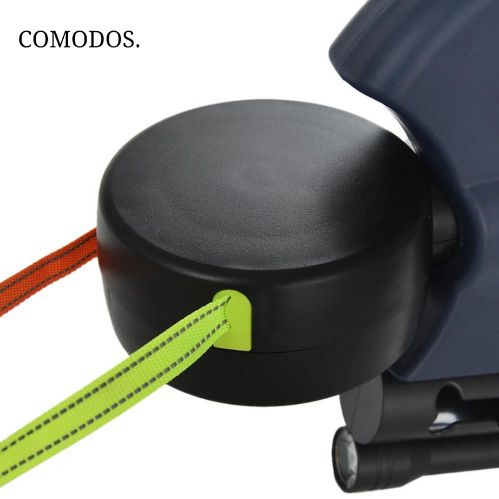 Handige dubbele hondenriem met LED-licht, speciaal voor twee honden, inclusief afvalzakhouder.