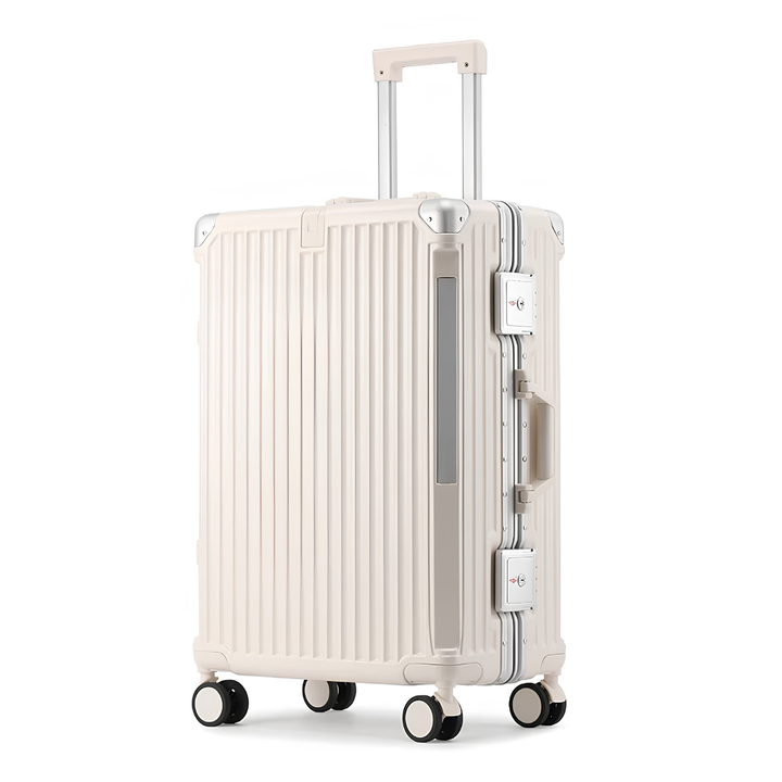 Elegante aluminium reiskoffer WC2026, stevig ontwerp met TSA slot. Perfect voor citytrip en vakantie.
