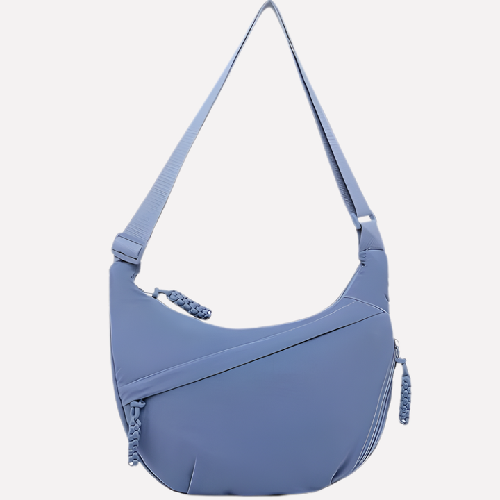 Praktische nylon halvemaan tas voor vrouwen. Ruime schoudertas met verstelbare band voor optimaal gemak.