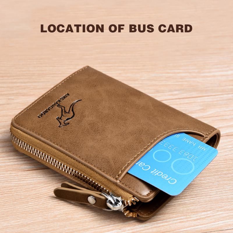 Portemonnee met RFID blokkering in bruin. Compact, unisex en veilig voor al je bankpassen.