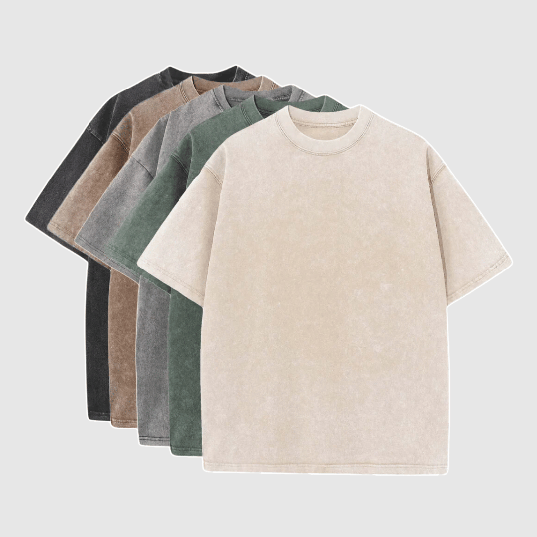 Nieuw heren T-shirt: oversized model met washed look, comfortabele stof. Trendy voor casual en streetwear outfits.