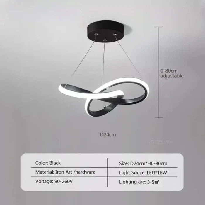 WaveGlow moderne LED plafondlamp, golvende vorm, energiezuinige sfeerverlichting voor interieur in keuken of hal.