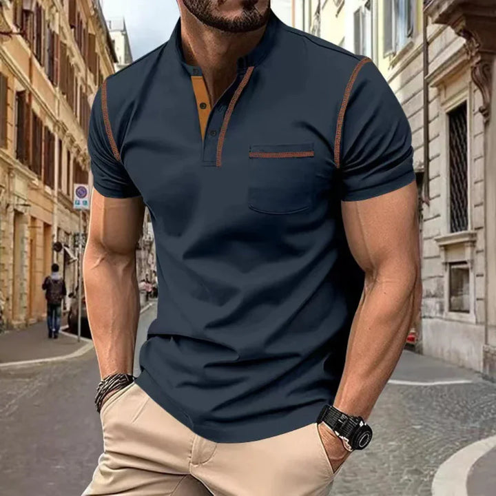 Heren poloshirt, elegant en comfortabel. Veelzijdig voor casual herenkleding, perfect voor lente mode en zomerkleding.