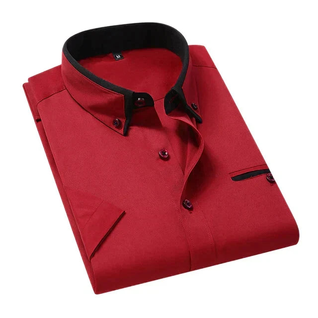Zomer overhemd Victor voor heren met korte mouwen; luchtig en fris, perfect voor een stijlvolle zomergarderobe.