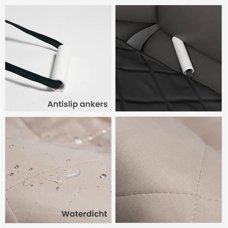 Ruime, orthopedische hondenmand, waterdicht en comfortabel, ideaal voor grote honden op de achterbank van de auto.