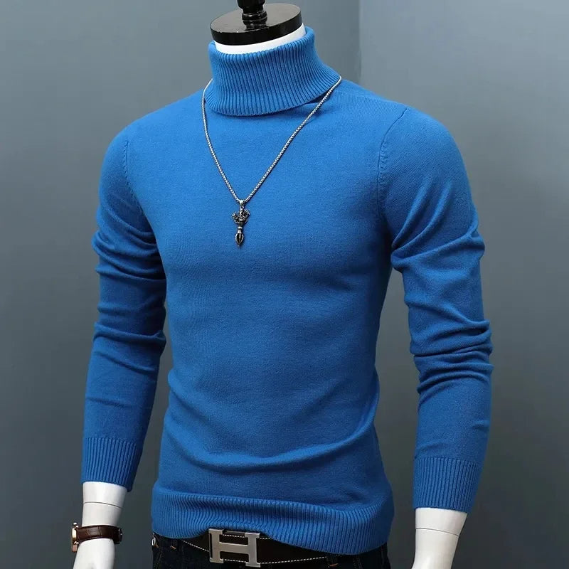 Moderne slim-fit herencoltrui, trendy wintermode die warmte biedt.