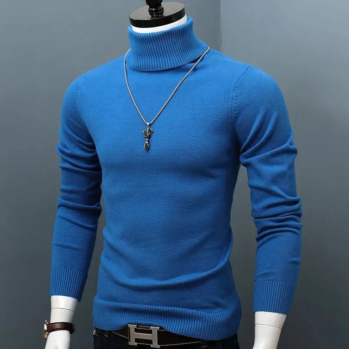 Moderne slim-fit herencoltrui, trendy wintermode die warmte biedt.