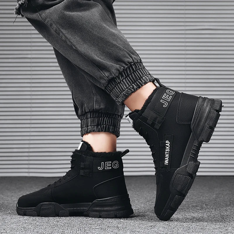 Trendy heren wintersneakers met een stevige zool, combineren stijl met functionaliteit.