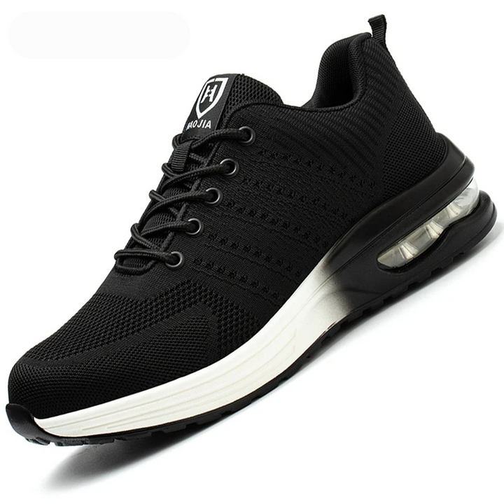 Lichtgewicht veiligheidsschoenen, geschikt voor heren en dames, met antislipzool en stalen neus voor extra bescherming.