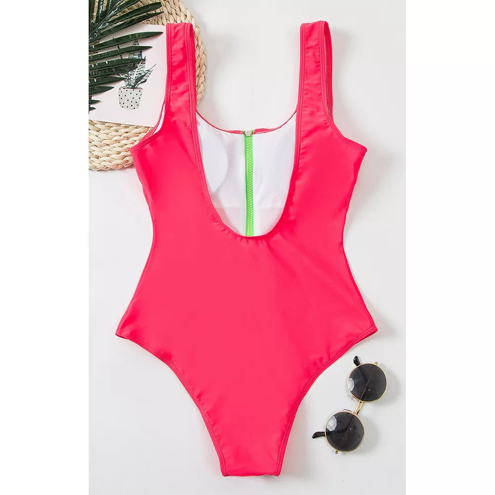 Sexy dames badpak met rits en push-up, de ideale zwemkleding voor een onvergetelijke zomer.
