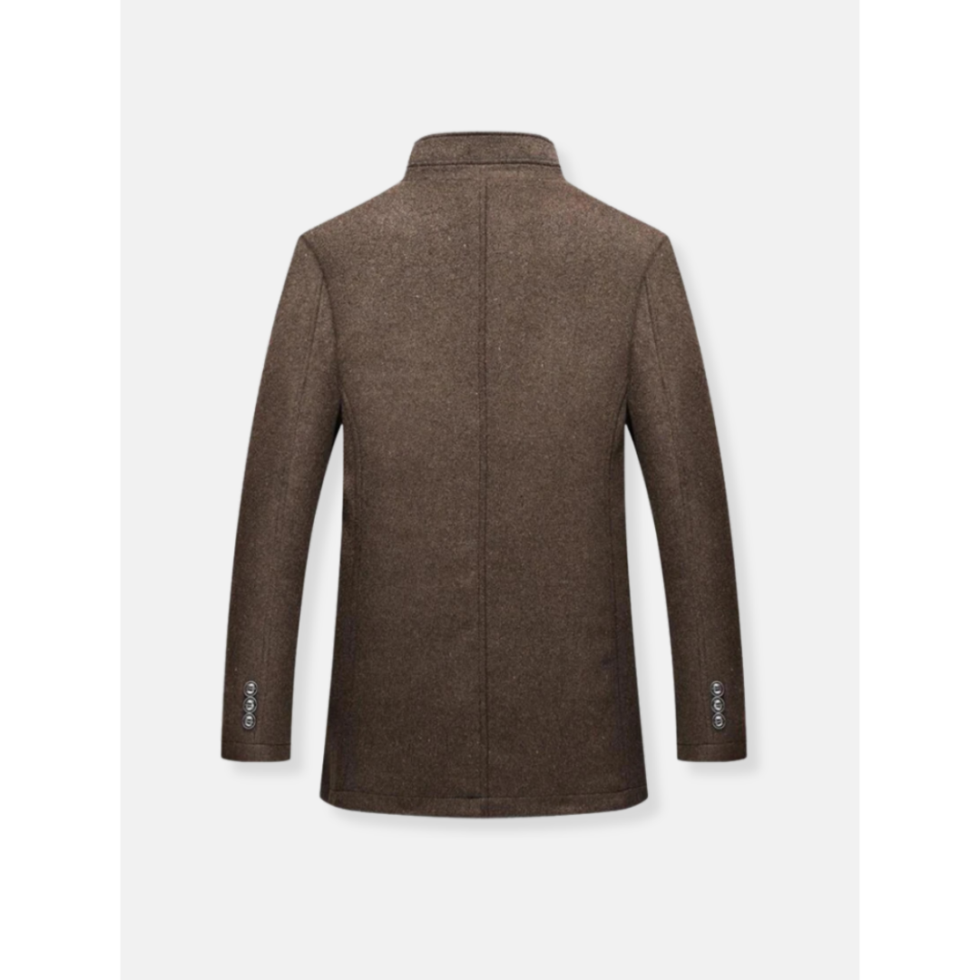 Warme en elegante Heren Winterjas Jules, bruin, essentieel voor herfst en winter, ideaal als zakelijke of casual jas.