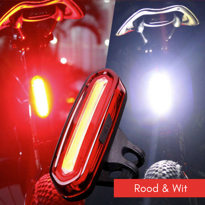 Praktisch afneembaar & oplaadbaar LED fietsachterlicht met USB. Eenvoudig te monteren voor veilige fietsritten.