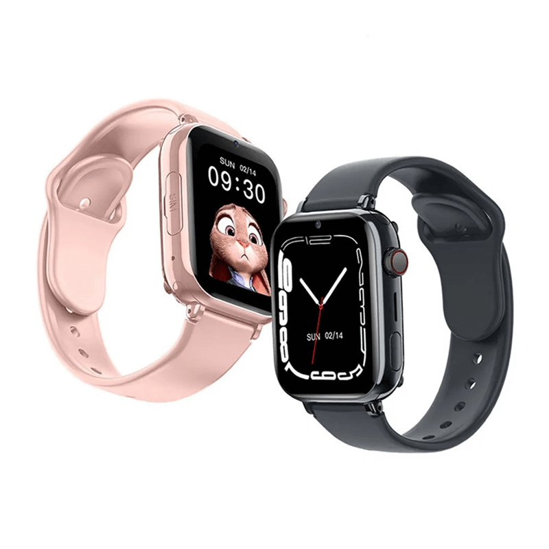 Kinder smartwatch met GPS, 4G videobellen en SOS-knop voor veilige communicatie.
