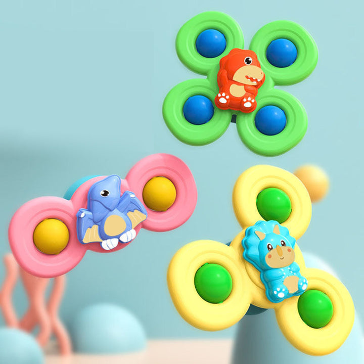 Babycadeau: set van 3 sensorische spinners met zuignap, veilig en educatief kinderspeelgoed.