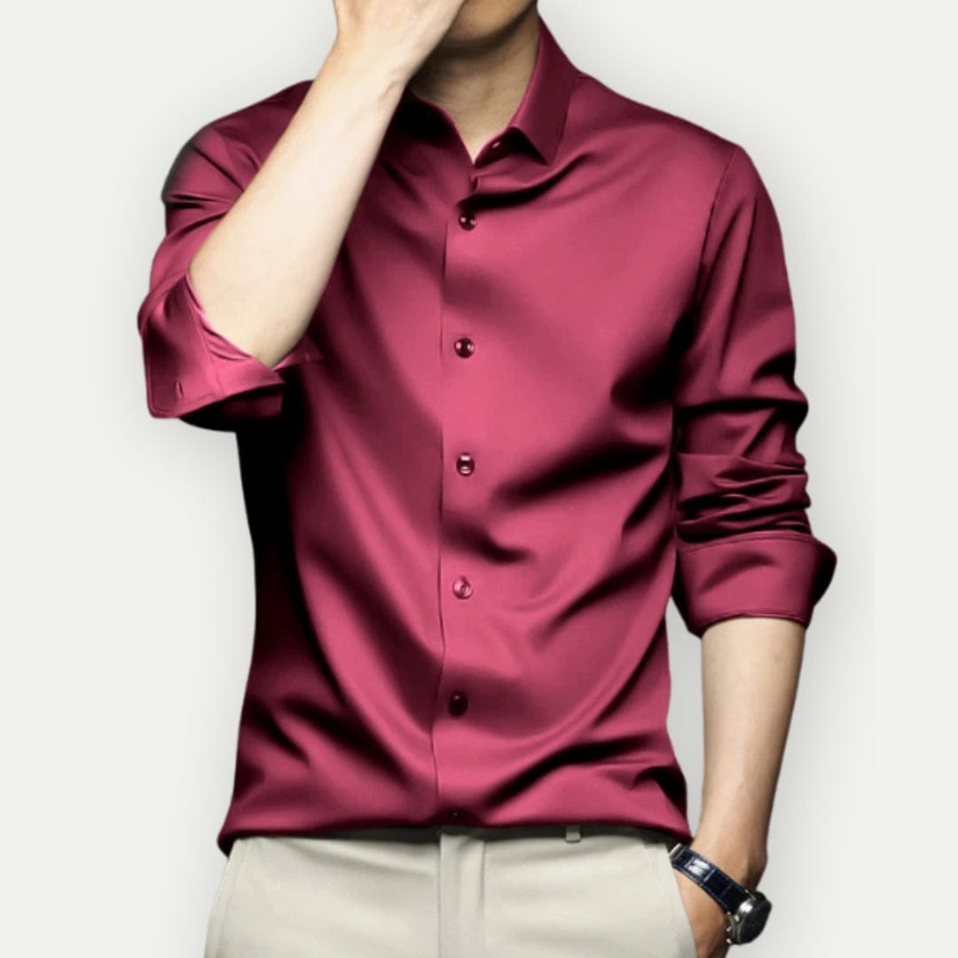Elegant anti-kreukel herenoverhemd in slim fit, veelzijdig voor casual en zakelijke gelegenheden.