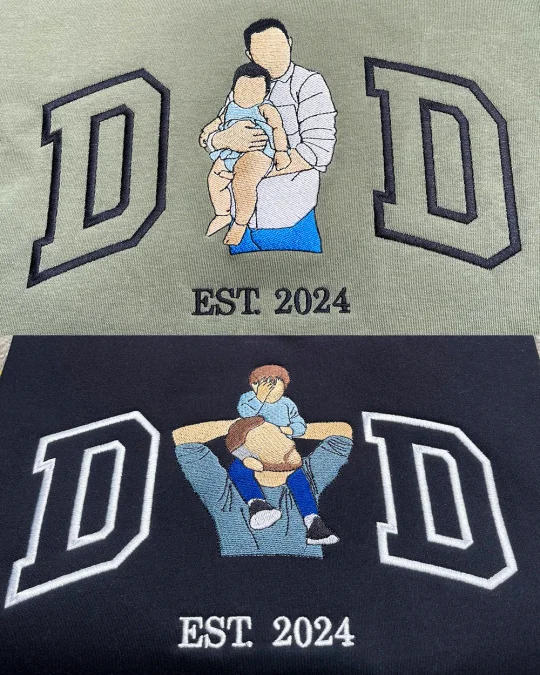 Hoogwaardige heren hoodie met fijn borduurwerk van een foto, een persoonlijk en blijvend aandenken.