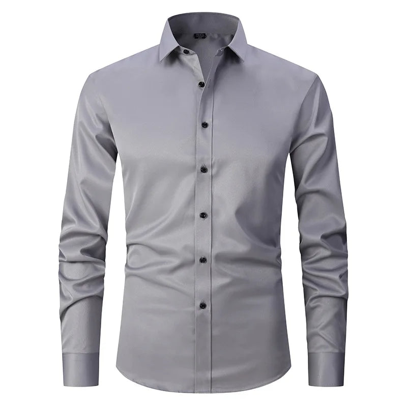 Elegant slim fit heren overhemd, strijkvrij en formeel. Perfect voor bruiloften, gala's en zakelijke afspraken.