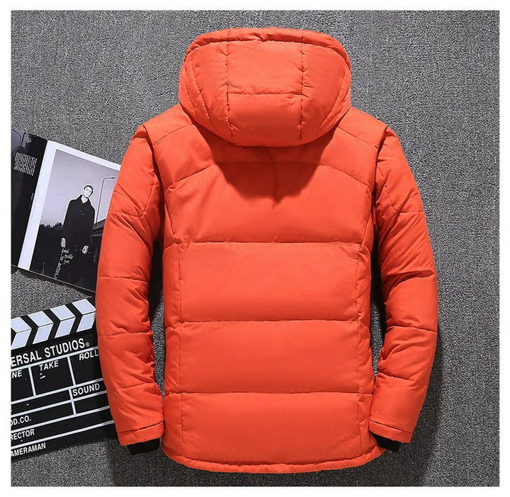 Heren winterjas, dikke warme jas met capuchon, perfect voor winterse omstandigheden.