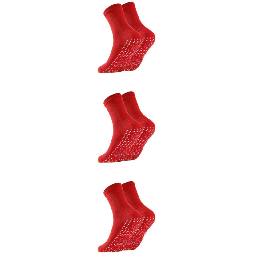Rode Aleta toermalijn dames sokken, warm, comfortabel en zelfverwarmend. Ideaal cadeau.