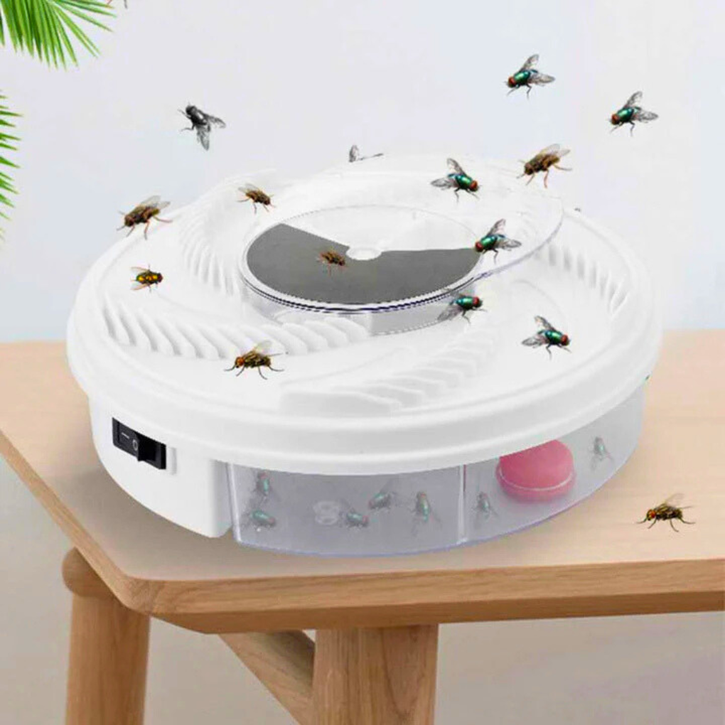 Witte stille elektrische vliegenvanger met USB. Effectief tegen muggen, vliegen en fruitvliegen voor een insectvrij huis.