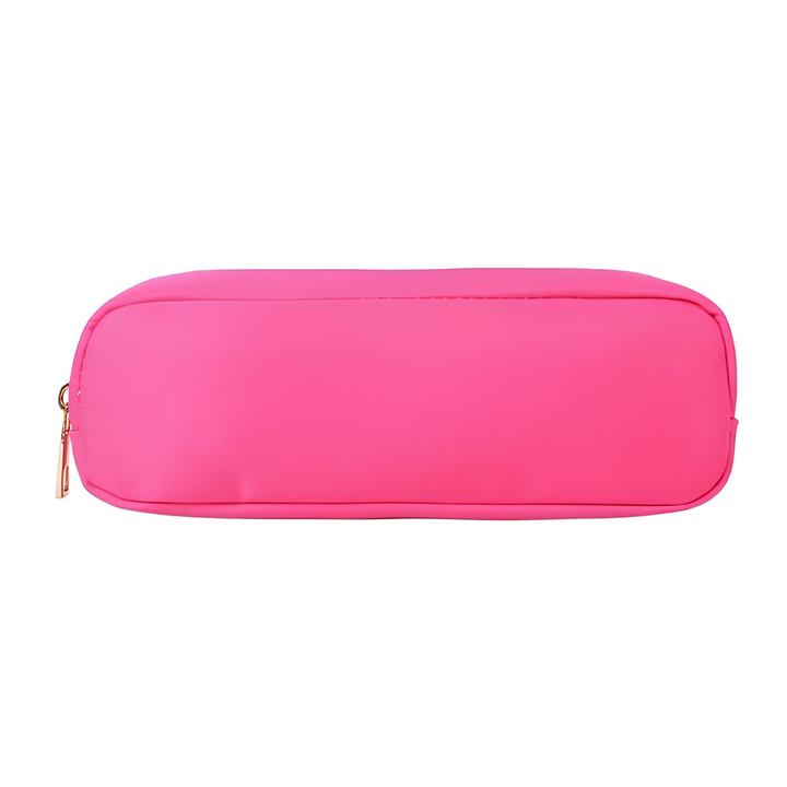 Slank nylon etui met rits, perfect voor het opbergen en vervoeren van je essentiële school- en kantoorartikelen.