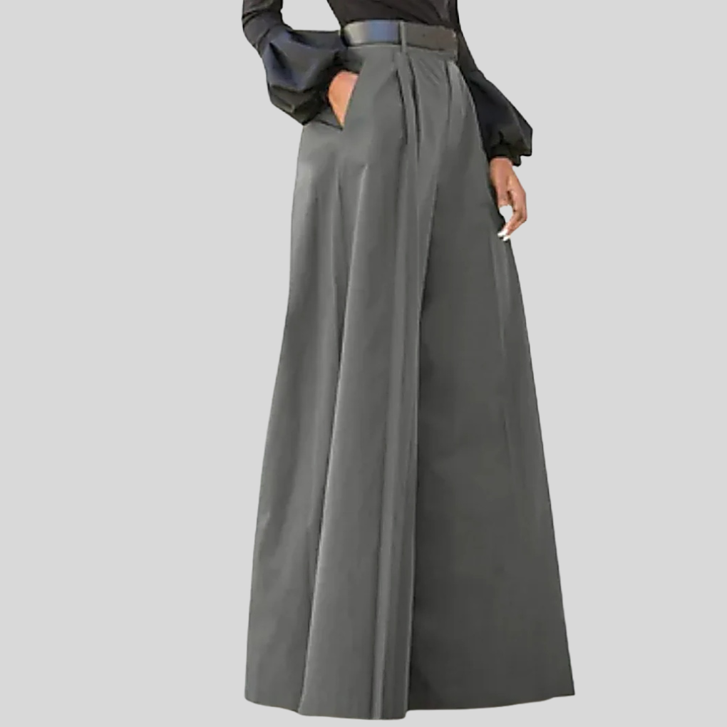 Trendy dames wijde broek met hoge taille en elegante snit, een must-have voor moderne modebewuste vrouwen.
