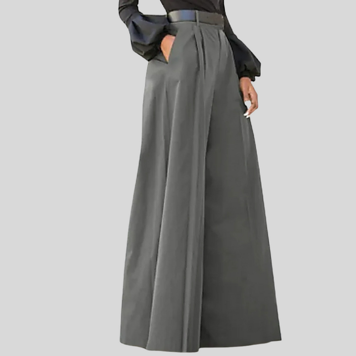 Trendy dames wijde broek met hoge taille en elegante snit, een must-have voor moderne modebewuste vrouwen.