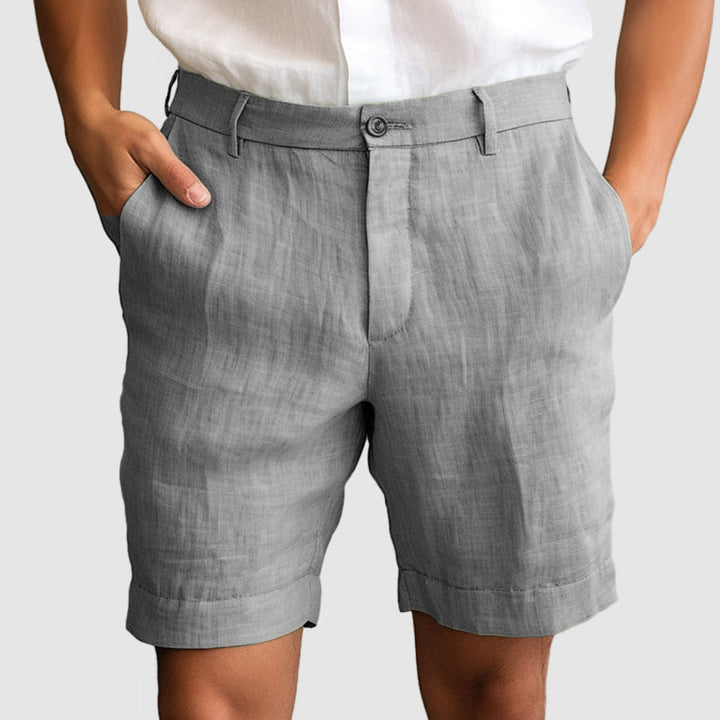 Stijlvolle herenshorts met knoopsluiting in Khaki, ademend en comfortabel voor ontspannen zomerse dagen.