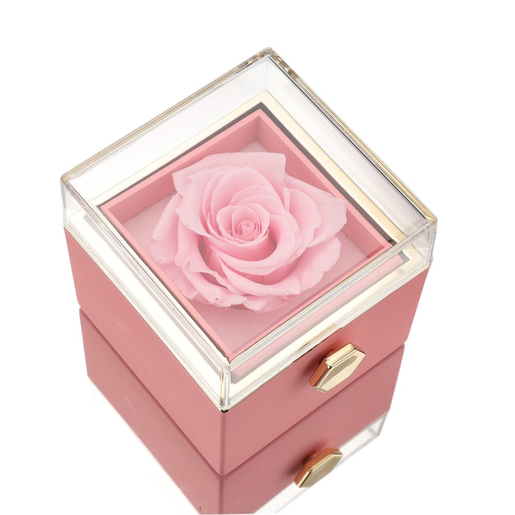 Amor's Bloemenbox: eeuwige rode roos met persoonlijke gravure, het ultieme Valentijnsdag liefdesgeschenk.