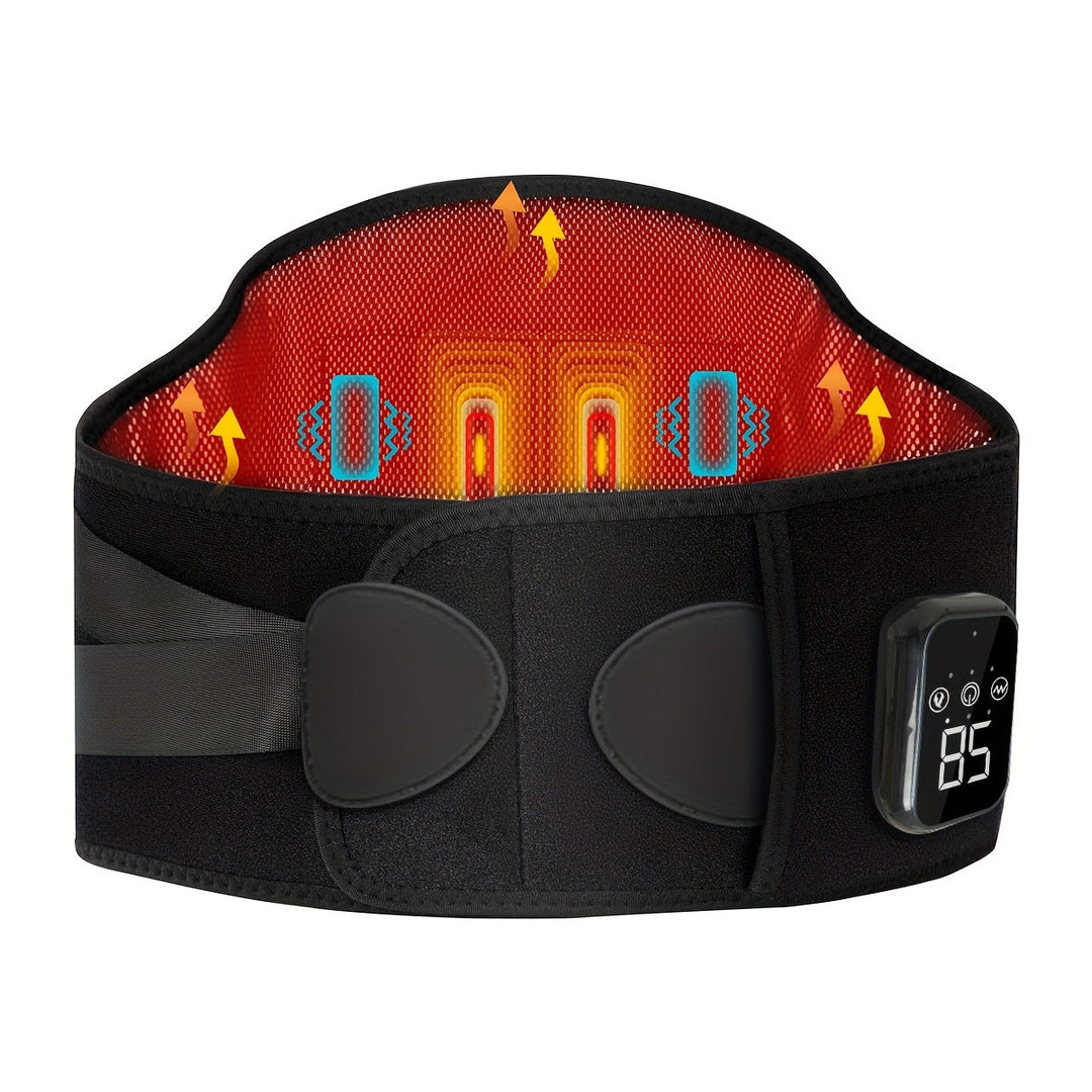 Verwarmde massageband met 3 instelbare trillings- & warmtemodi, ideaal voor diepe spierontspanning.