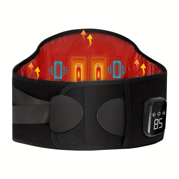 Verwarmde massageband met 3 instelbare trillings- & warmtemodi, ideaal voor diepe spierontspanning.