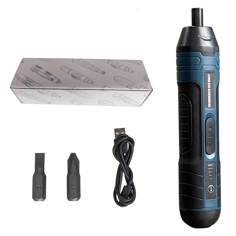 Draadloze 3.6V lithium accuschroevendraaier, compact en makkelijk mee te nemen voor klussen onderweg.