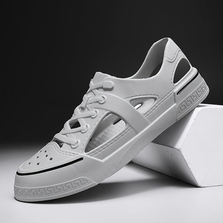 Antislip waterschoenen uniseks, sneakerstijl, beschermen voeten op strand, in zee en bij zwemmen.
