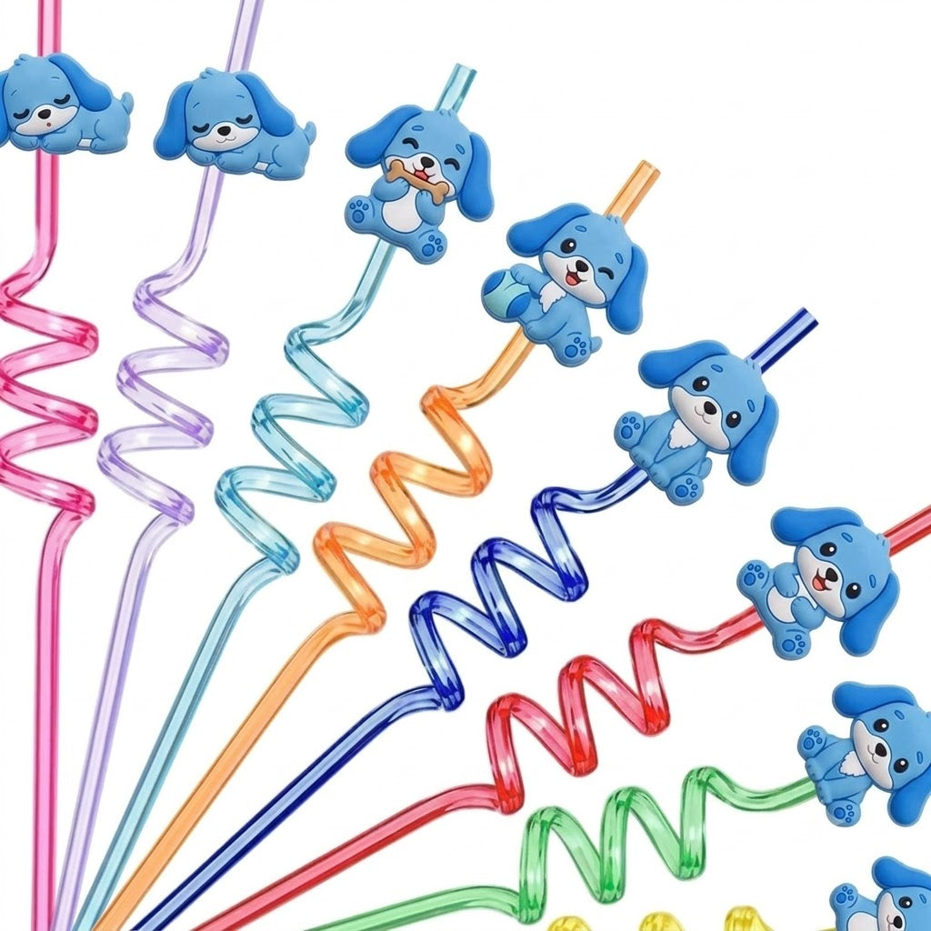 Stitch herbruikbare rietjes (16 stuks) voor vrolijke kinderfeestjes en verjaardagen. Kleurrijk en duurzaam.