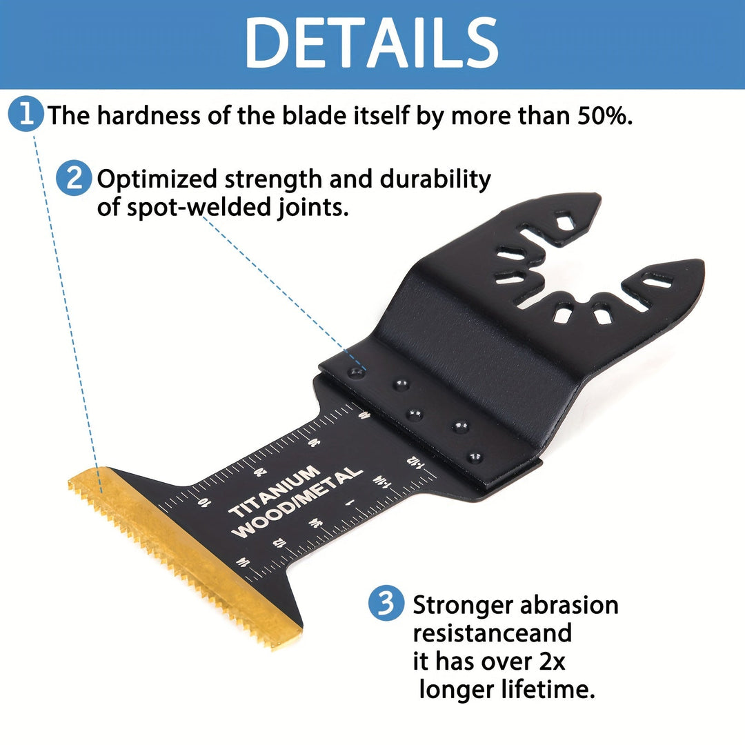 Titanium multitool zaagblad voor snel en strak zagen van hout, laminaat en parket. Doe-het-zelf accessoire.