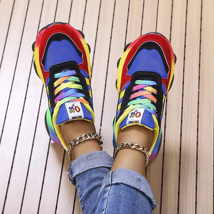 Orthopedische dames sneakers Zoë, schokdempend en comfortabel voor brede voeten. Ideaal voor wandelen.