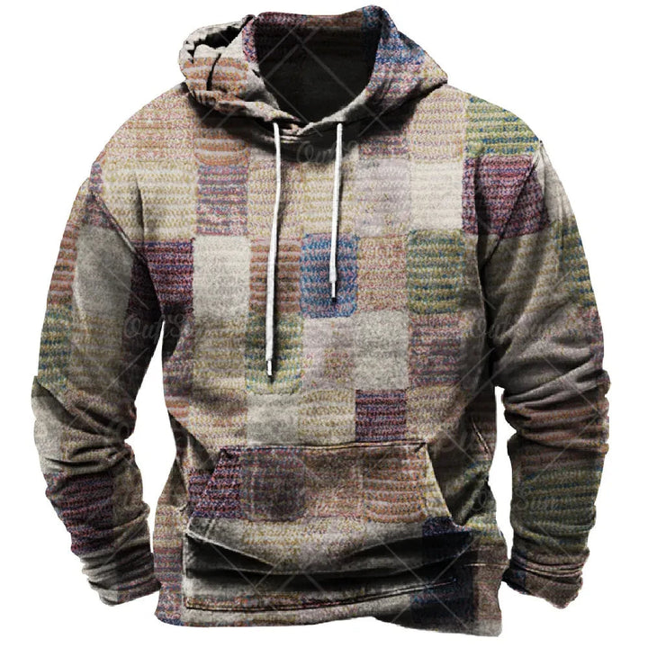 Moderne oversized geruite hoodie voor mannen, comfortabel en trendy, ideaal voor de urban look.