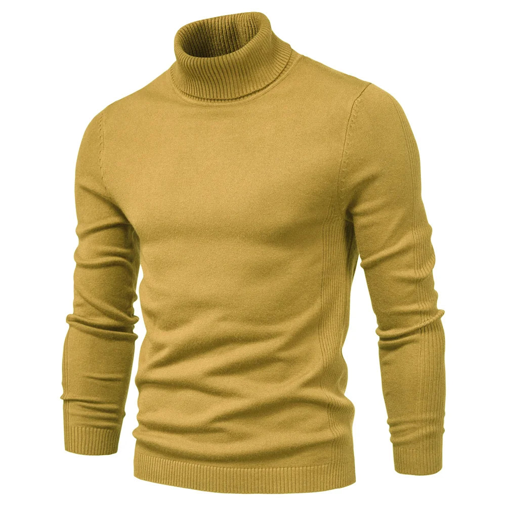 Casual heren coltrui trui, perfect te combineren met jeans voor een relaxte, stijlvolle winterlook.