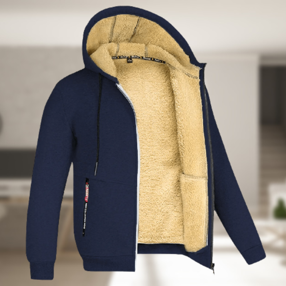 Heren wintervest, warm gevoerd, biedt comfort en warmte, ideaal voor koude winterdagen.