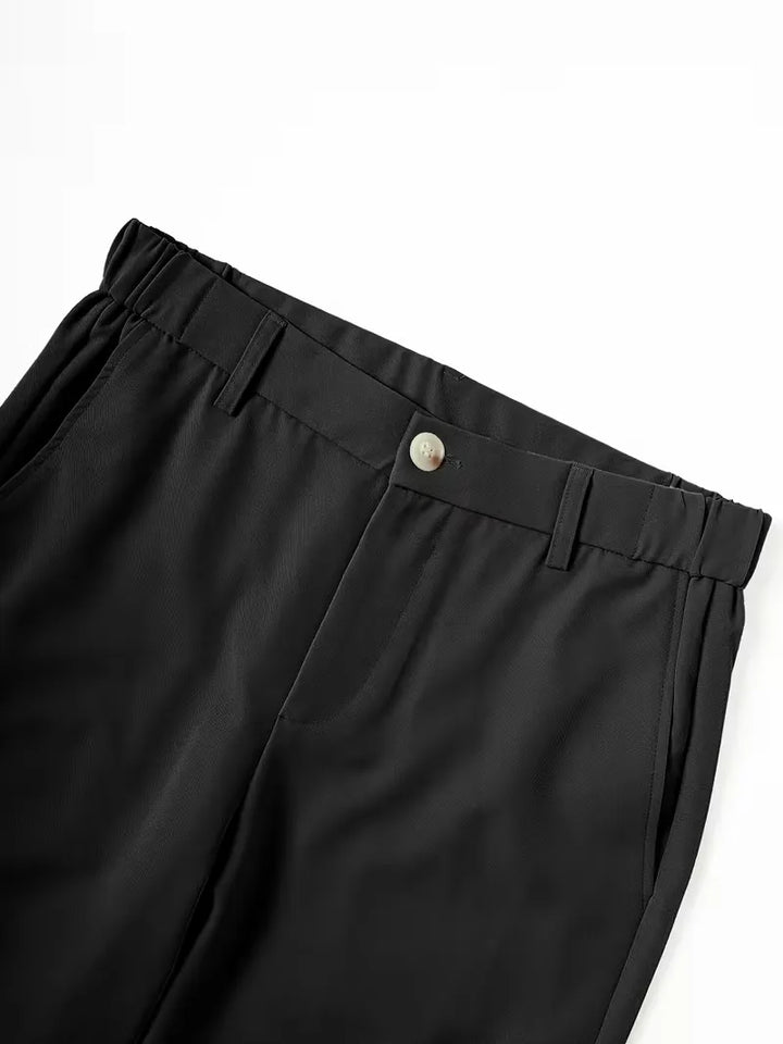 Comfortabele zwarte heren chino shorts met mid-rise en riemlussen voor een veelzijdige zomerlook.