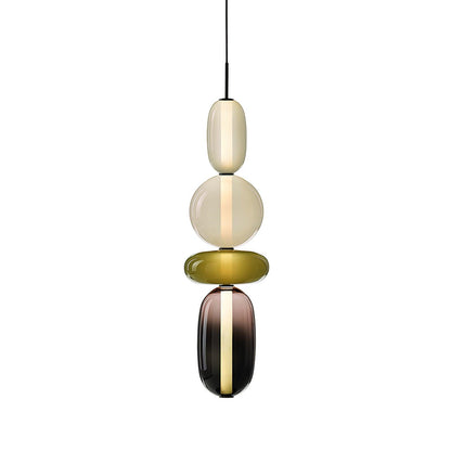 Moderne Hanglamp met Gekleurd Glas