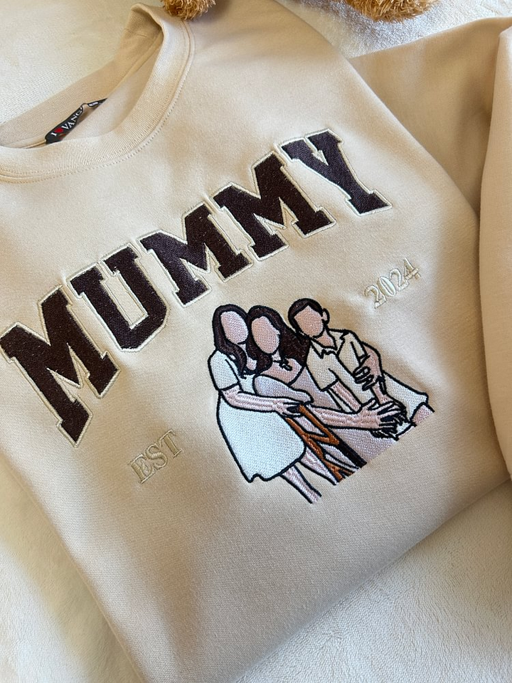 Unieke DadStitch kleding met geborduurde foto, een betekenisvol en persoonlijk cadeau voor papa.